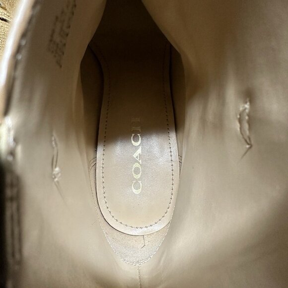 Coach Paline Bootie Women’s 10 Tan Suede Chelsea Pull On Block Heeled - Picture 7 of 11